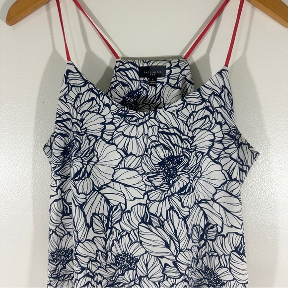 The Limited Floral Camisole Top High Low Blue White Large - Picture 5 of 9